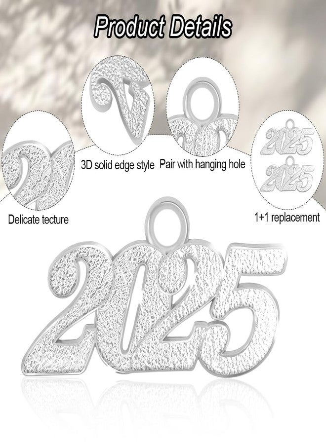 STARKET 2025 Graduation Tassel, 2 Pcs Silver Graduation Tassel 2025 - Image 3